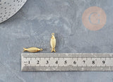 Breloque poisson acier 304 inoxydable doré 14k 21mm, x1 (G1529)