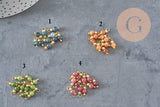 Breloque ronde Jade teinté laiton doré 11.5mm, x1 (G11365)-Breloques et pendentifs-Gingerlily Perles