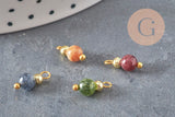 Breloque ronde Jade teinté laiton doré 11.5mm, x1 (G11365)-Breloques et pendentifs-Gingerlily Perles