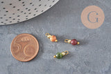 Breloque ronde Jade teinté laiton doré 11.5mm, x1 (G11365)-Breloques et pendentifs-Gingerlily Perles