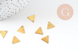 Breloque triangle 1 trou laiton brut pendentif sans nickel, pendentif géométrique,9mm, x50 (8.8gr) (G2481)