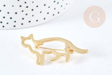 Broche Chat zamac doré 54mm, x1 (G8850)