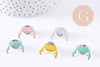 Broche crabe laiton doré ou argenté émail coloré, x1 (G8900)