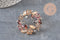 Gold-plated zamak multicolour zircon flower brooch, enamelled, 41mm, x1 (G11256)