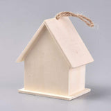 Cabane à oiseau en bois massif brut, 18.5cm, x1 (G4890)