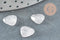 Cabochon Cœur pierre quartz rose naturel facetté 10mm, x1 (G8877)