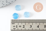 Cabochon carré jade naturel imitation aigue-marine 8x8mm, x1 (G9685)