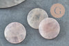 Cabochon disque quartz rose naturel 20mm, x1 (G9961)