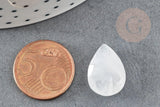 Cabochon goutte quartz facetté 18mm, cabochon goutte,cabochon cristal de roche,quartz naturel, x1 G5398