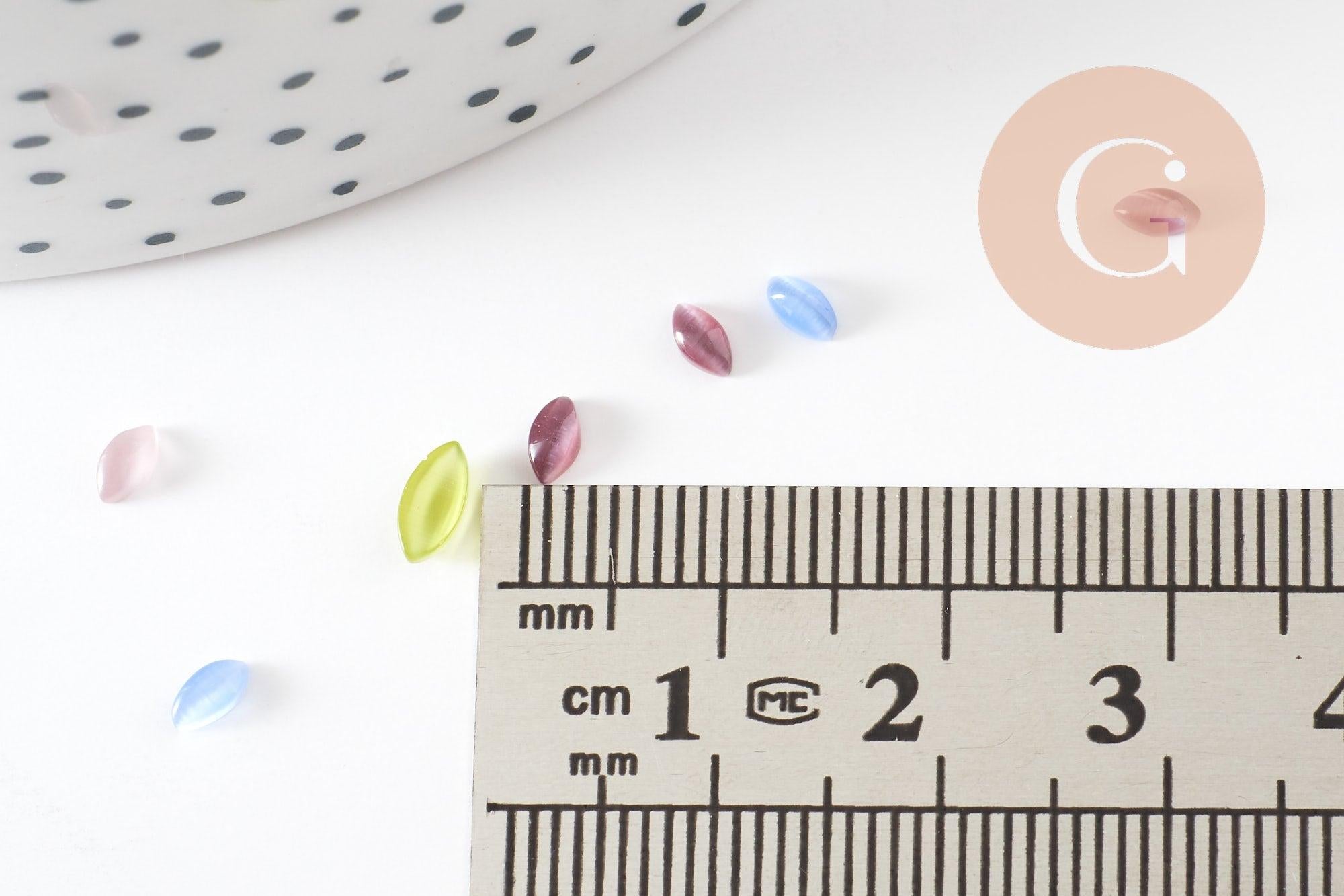 Cabochon marquise verre oeil de chat marquise 2-5mm, x 10gr (G0013)