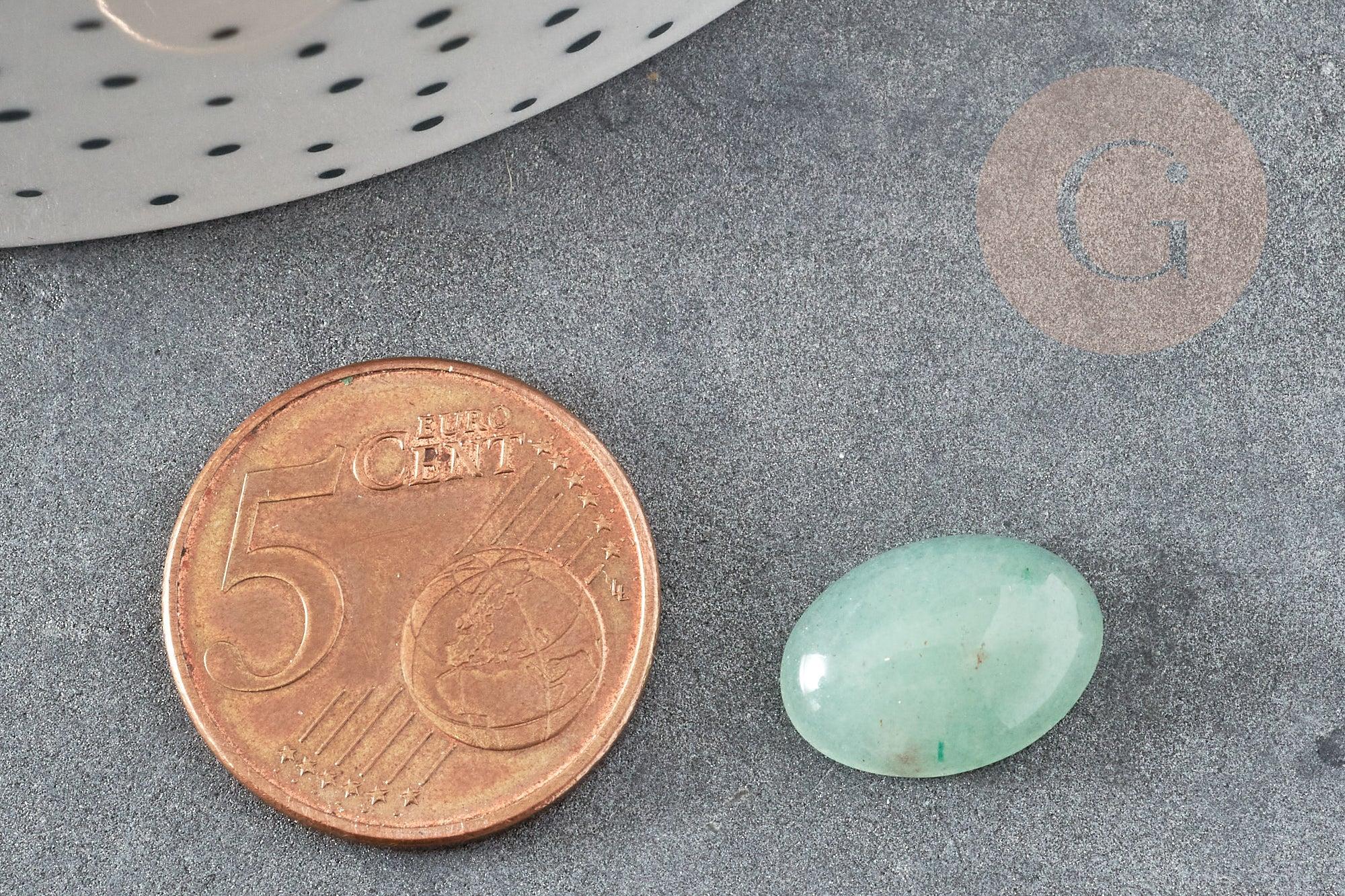 Cabochon ovale aventurine verte naturelle 14x10mm, x1 (G5048)