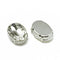 Cabochon ovale cristal métal platine à coudre 10x14mm, x1 (G0015)