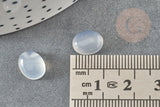 Cabochon ovale jade blanc naturel 10x8mm, x1 (G1292)