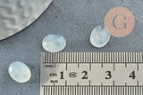 Cabochon ovale jade blanc naturel 10x8mm, x1 (G9512)