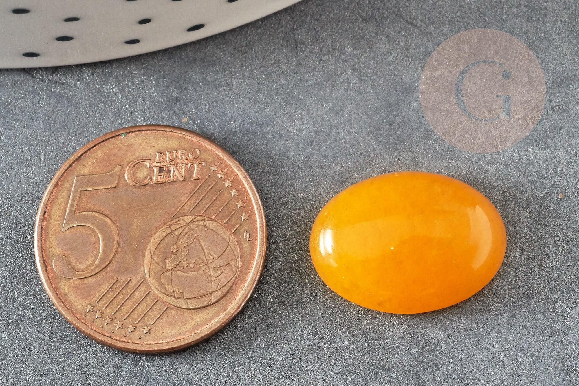 Cabochon ovale jade naturel jaune 18x13mm, x1 (G0379)