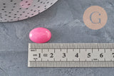 Cabujón ovalado de jade natural teñido de rosa, 18 x 13 mm, x1 (G2079)