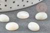 Cabochon ovale nacre blanche naturelle 10x8mm, x1 (G0372)