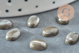 Cabochon ovale nacre noire naturel 8x6mm, x1 (G1083)