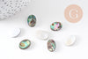Cabochon ovale nacre noire naturelle ormeau 14mm, x1 (G5905)
