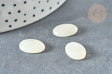 Cabochon ovale résine blanche 14x10x4mm, x1 (G7372)