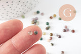 Cabochon rond agate indienne naturelle 4mm, x1 (G10030)