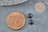 Cabochon rond agate natural noire 6mm, x1 (G1625)