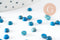 Cabochon rond agate naturelle bleu 4mm, x1 (G10032)