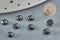 Cabochon rond agate naturelle noire facetté 4mm, x1 (G2276)