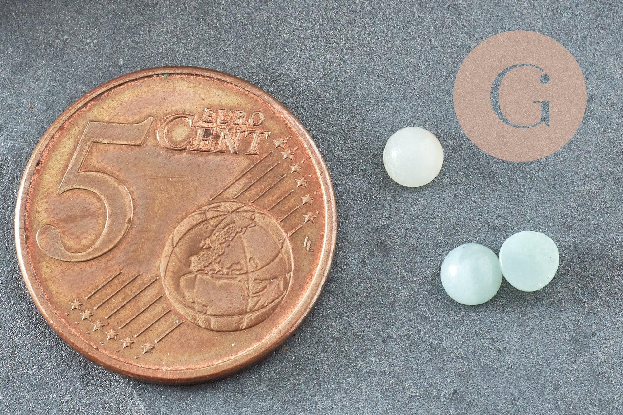 Cabochon rond amazonite naturelle 4mm, x1 (G4225)