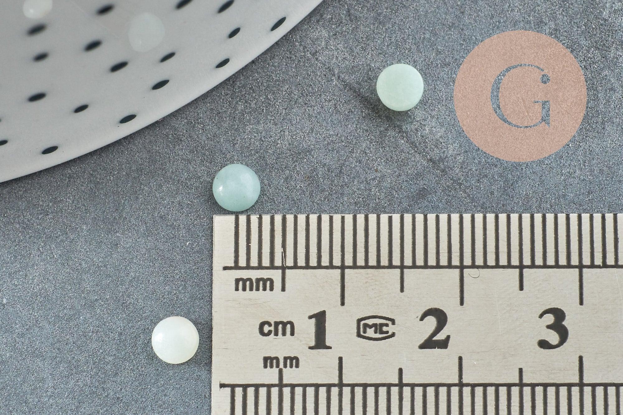 Cabochon rond amazonite naturelle 4mm, x1 (G4225)