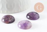 Cabochon rond amethyste naturelle 20mm, x1 (G9619)