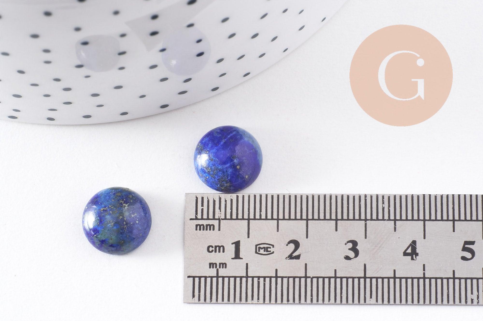 Cabochon rond bleu lapis lazulis naturel 12mm, x1 (G2656)