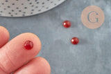 Cabochon rond cornaline naturelle orange 6mm, x1 (G0175)