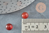 Cabochon rond cornaline naturelle orange 8mm, x1 (G9087)