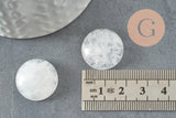 Cabochon rond cristal de roche naturel 20mm, x1 (G9616)