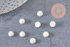 Cabochon rond howlite blanc naturelle 6mm, x1 (G0171)