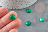 Cabochon rond jade naturel vert 10mm, x1 (G1670)