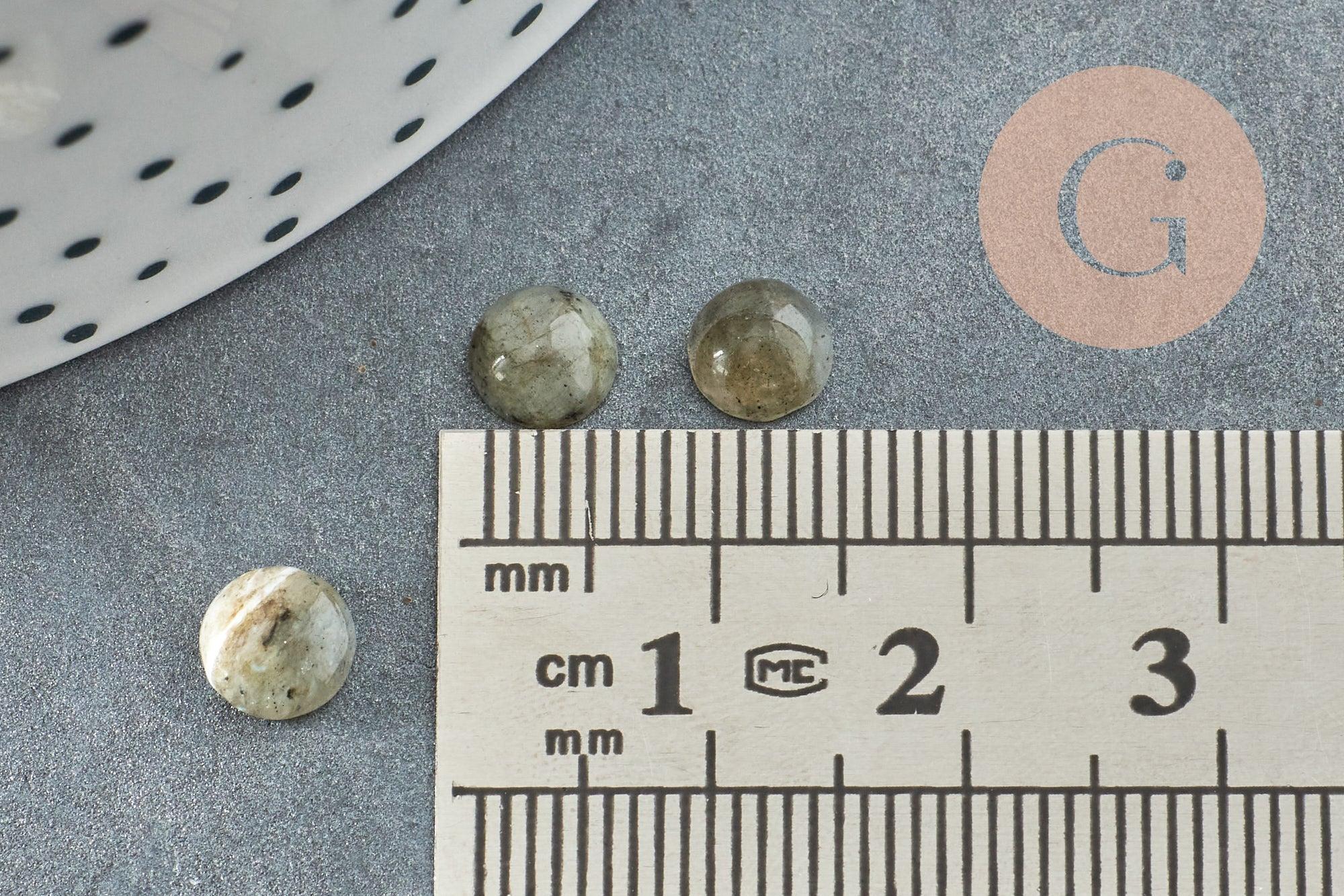 Cabochon rond labradorite naturelle,6mm, x1 (G1014)