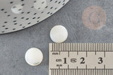 Cabochon rond nacre blanche naturelle 10mm, x1 (G2751)