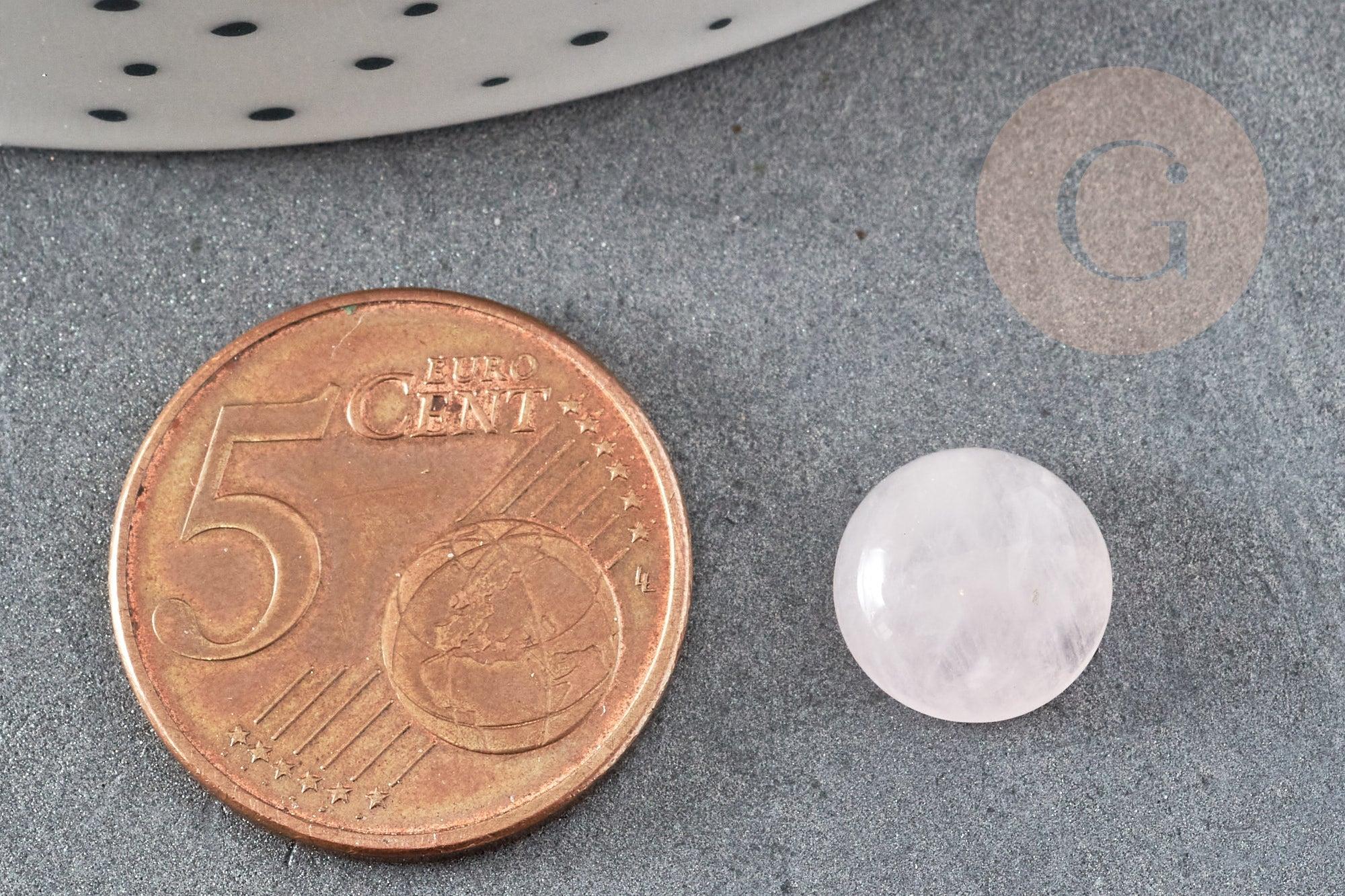 Cabochon rond quartz rose naturel 10mm, x1 (G0945)