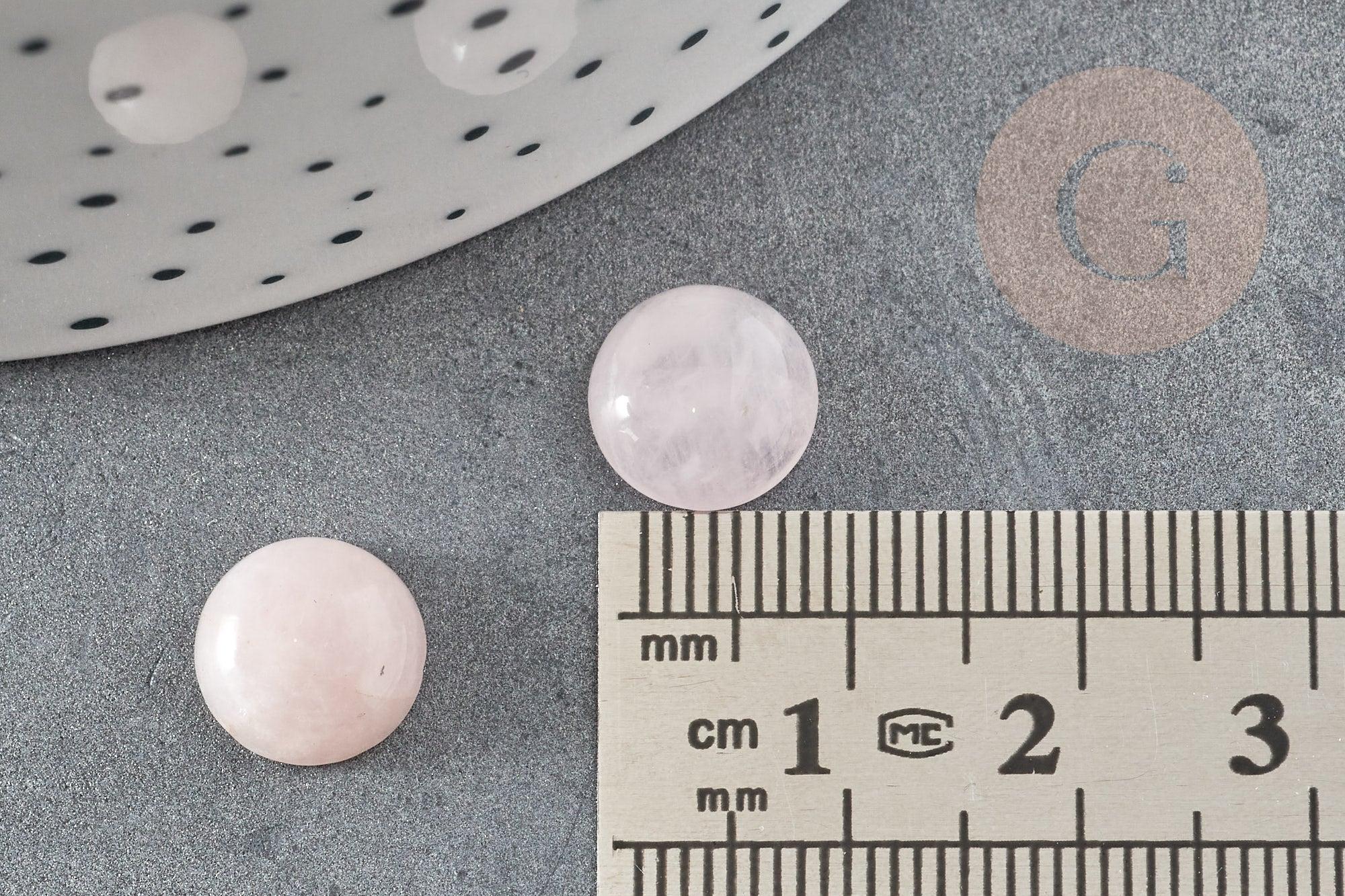Cabochon rond quartz rose naturel 10mm, x1 (G0945)