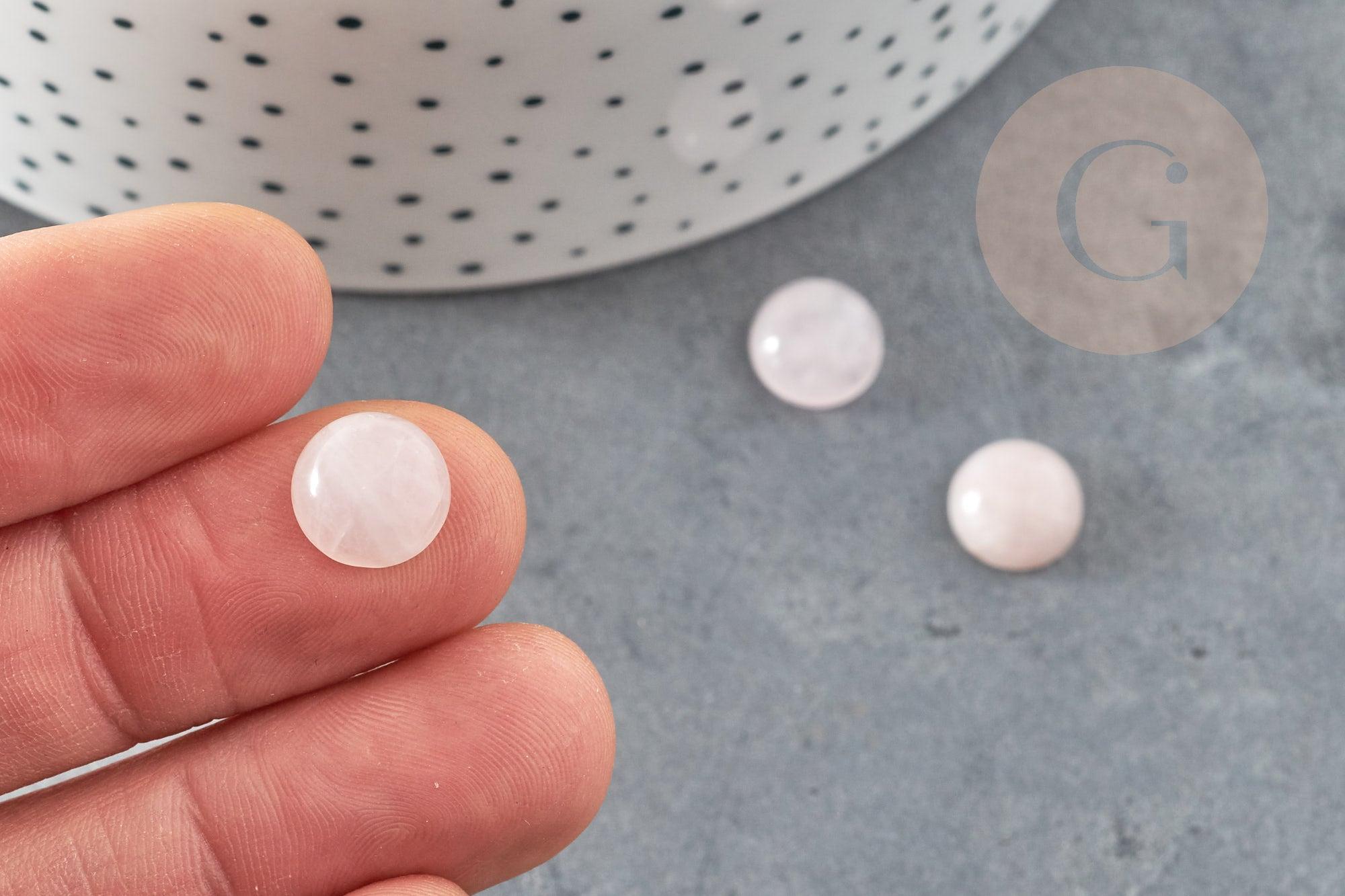 Cabochon rond quartz rose naturel 10mm, x1 (G0945)