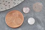 Cabochon rond quartz rose naturel à facettes 7.5mm, x1 (G9375)