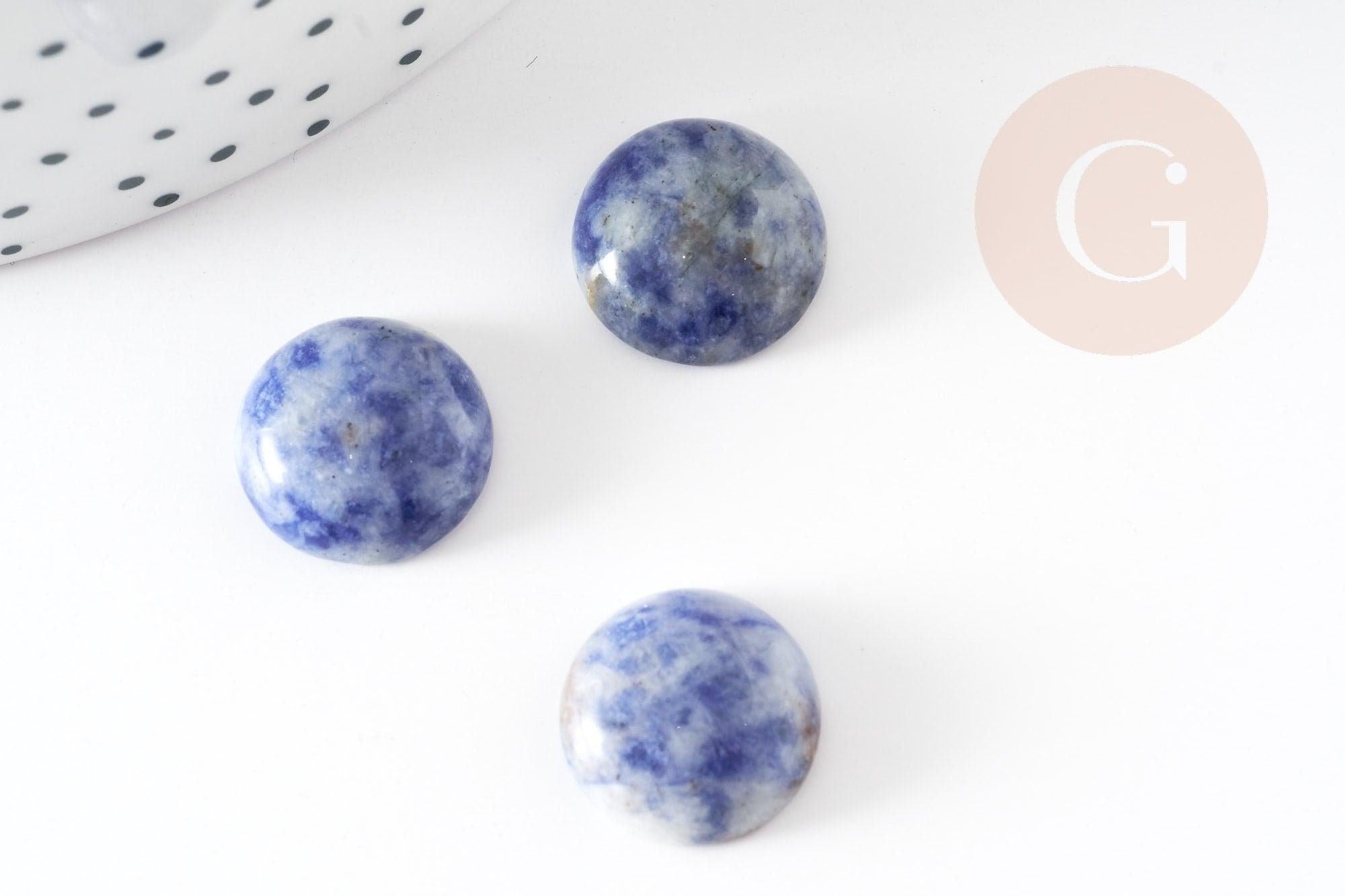 Cabochon rond sodalite bleue naturelle 14mm, x1 (G2246)