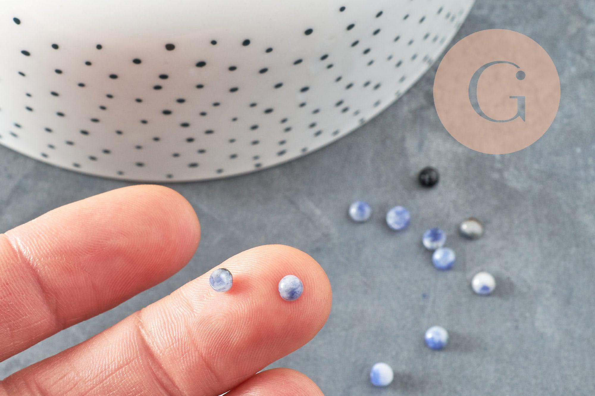 Cabochon rond sodalite bleue naturelle 4mm, x1 (G2963)