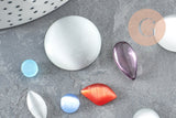 Cabochon verre multicolore couleurs et formes mélangées , x10 (G2251)