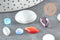 Cabochon verre multicolore couleurs et formes mélangées , x10 (G2251)