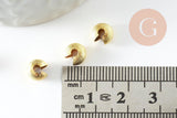 Caches perles à écraser en laiton texturé 7mm, x20 (G9602)
