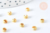 Caches perles texturées à écraser laiton doré 3mm, x20 (G6891)