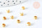 Caches perles texturées à écraser laiton doré 3mm, x20 (G6891)
